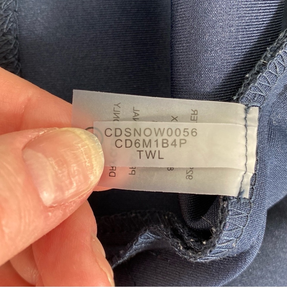 Calvin Klein Navy Blue Side Pleated Classic Sleeveless Midi BodyCon Sheath Dress - Picture 16 of 16